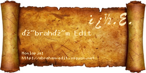 Ábrahám Edit névjegykártya
