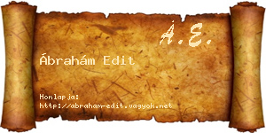 Ábrahám Edit névjegykártya